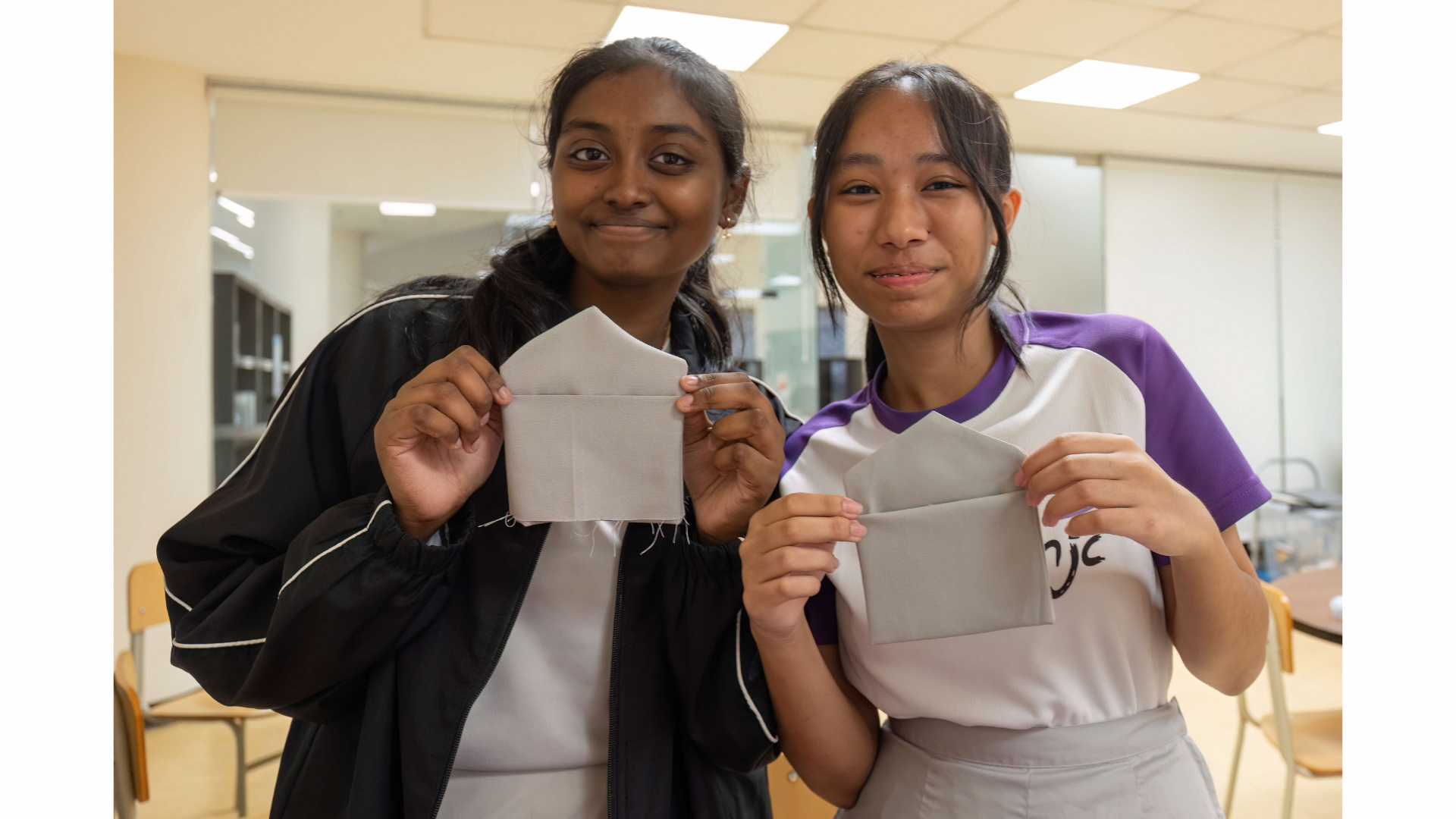 Uniforms creatively turned into pouches!