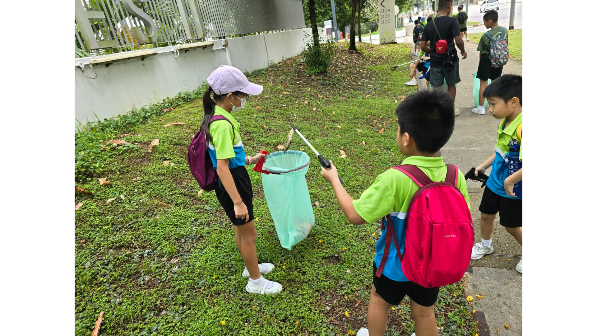 Students litter picking